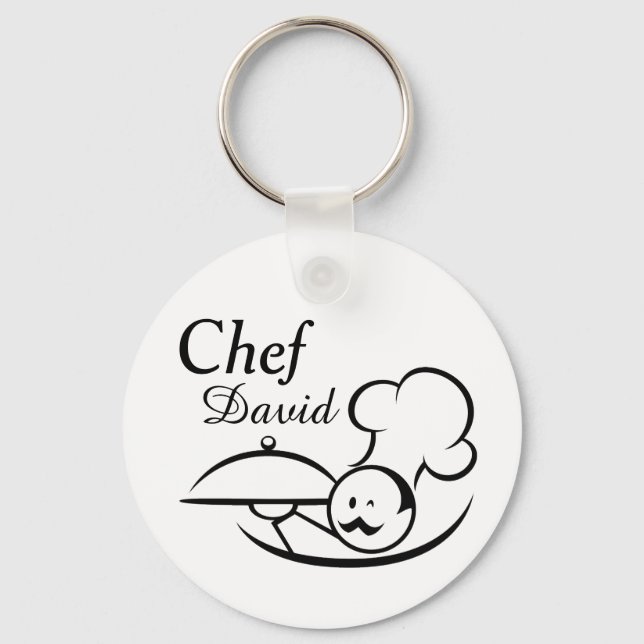 Llavero Chef Ilustrado Personalizado (Anverso)