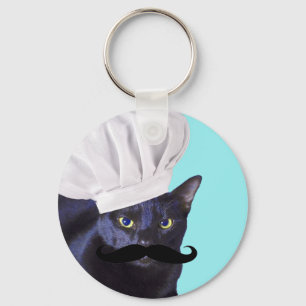 Llavero Chef italiano, gato negro
