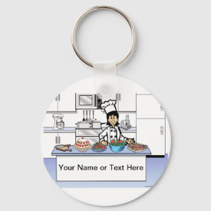 Llavero Chef personalizado, con gorra - Personalizado feme