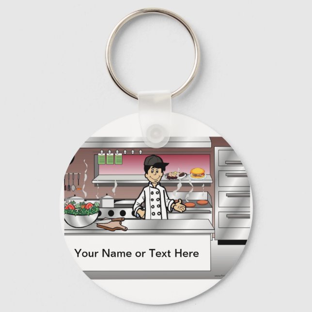 Llavero Chef personalizado, con gorra - Personalizado masc (Anverso)