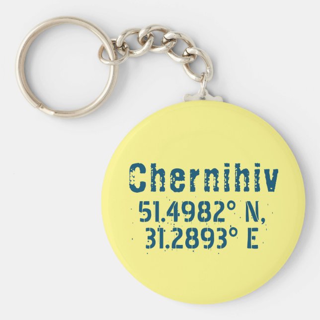 Llavero Chernihiv Ukraine Latitude & Longitude Distressed  (Frente)
