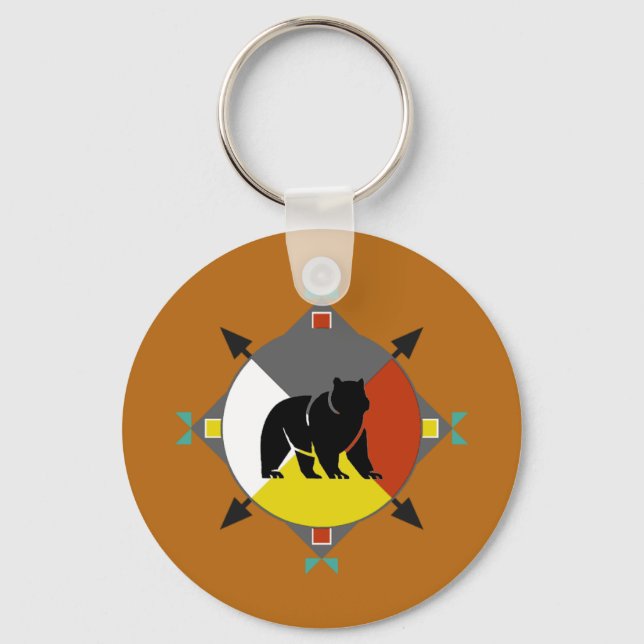 Llavero Cherokee Bear Cuatro Direcciones Keychain (Anverso)