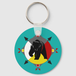 Llavero Cherokee Cuatro Direcciones Botón Keychain