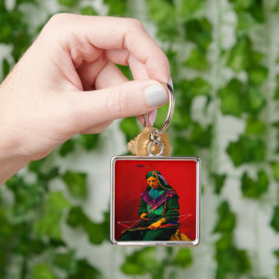 Llavero Cherokee Native American Pop Art Keychain