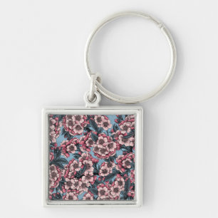 Llavero Cherry blossom in pink and blue