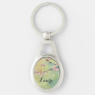 Llavero Cherry Blossom Personalizado Silver Keychain