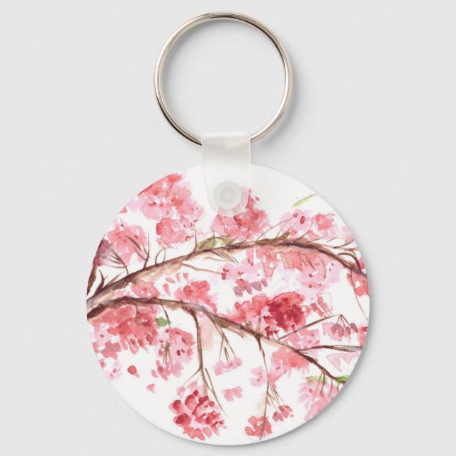 Llavero Cherry blossom pink flowers floral Sakura Asian (Anverso)
