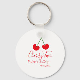 Llavero Cherry two 2nd birthday red cherry kids simple 