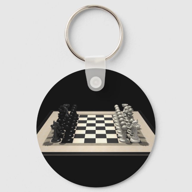 Llavero Chessboard con piezas de ajedrez: Keychain (Anverso)