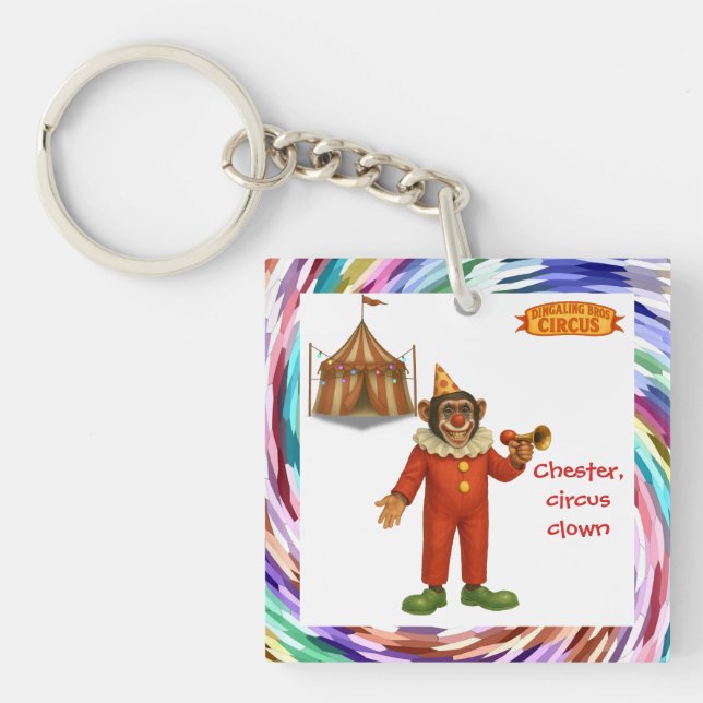 Llavero Chester el payaso chimpancé (Frente)