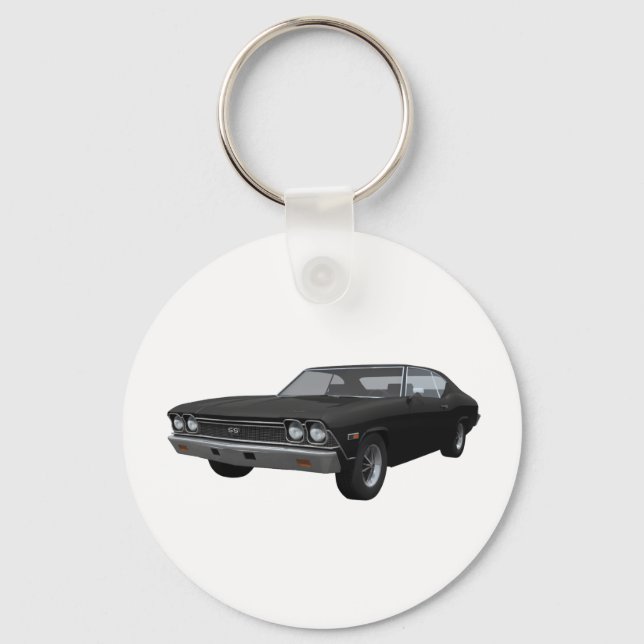 Llavero Chevelle SS de 1968: acabado negro (Anverso)