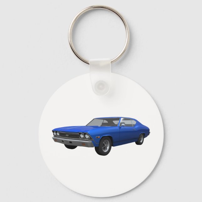 Llavero Chevelle SS de 1968: Fin azul (Anverso)