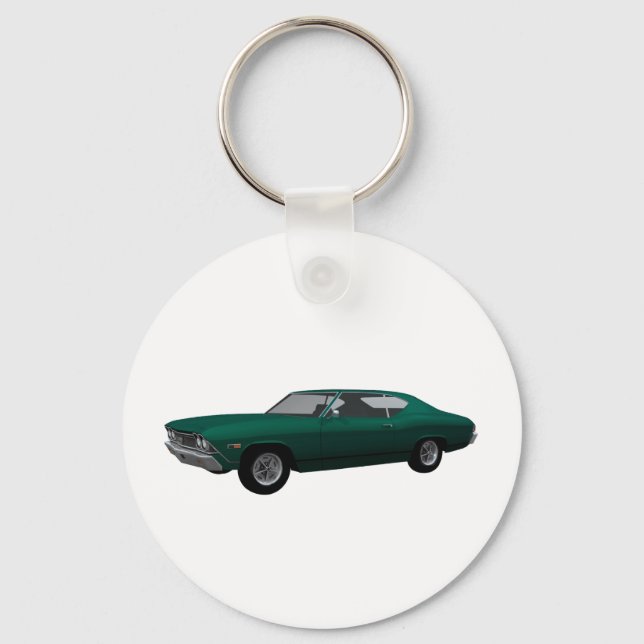 Llavero Chevelle SS de 1968: Fin verde (Anverso)