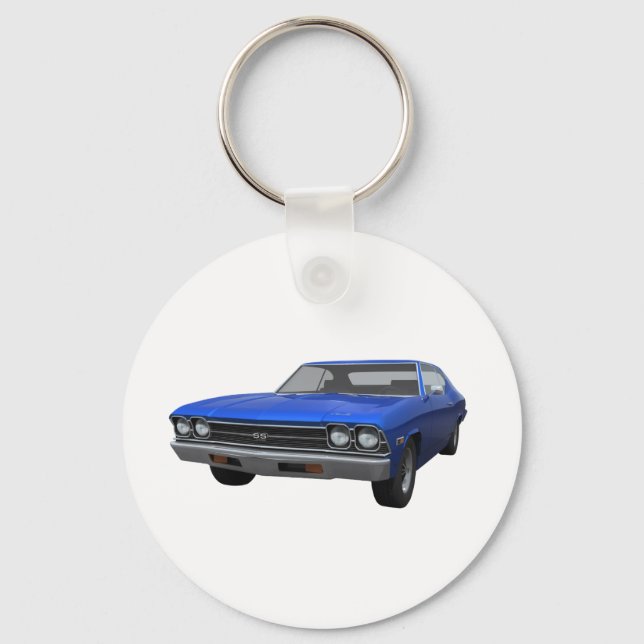 Llavero Chevelle SS de 1969: Fin azul (Anverso)