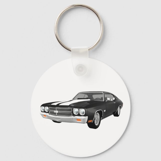 Llavero Chevelle SS de 1970: acabado negro: (Anverso)