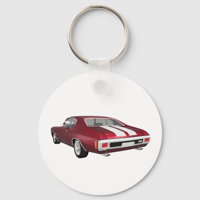 Llavero Chevelle SS de 1970: Candy Apple Finish: (Anverso)
