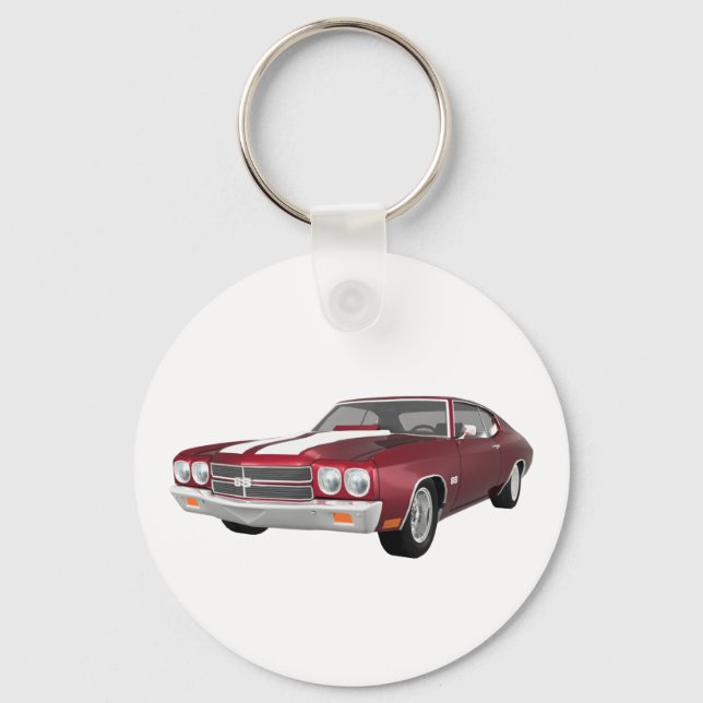 Llavero Chevelle SS de 1970: Candy Apple Finish: (Anverso)