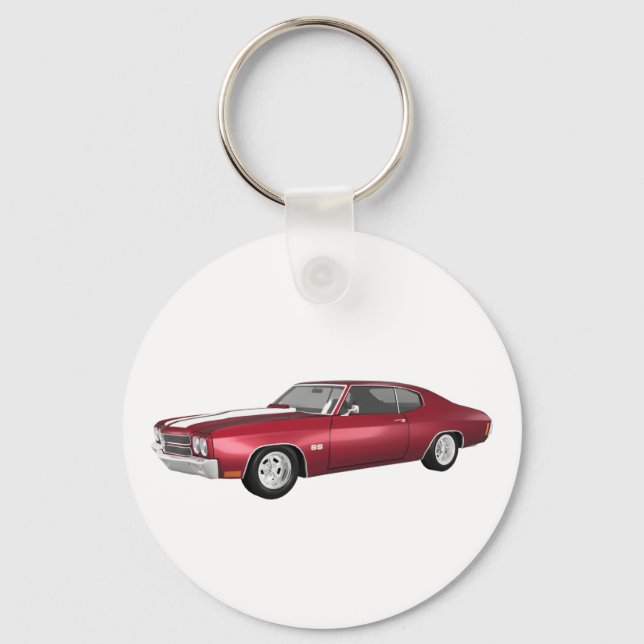 Llavero Chevelle SS de 1970: Candy Apple Finish: (Anverso)