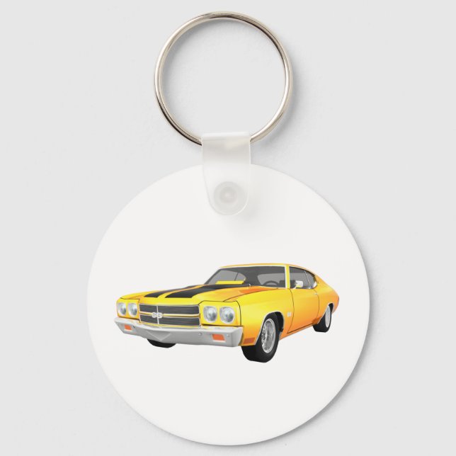 Llavero Chevelle SS de 1970: Fin amarillo: (Anverso)