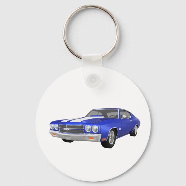 Llavero Chevelle SS de 1970: Fin azul: (Anverso)
