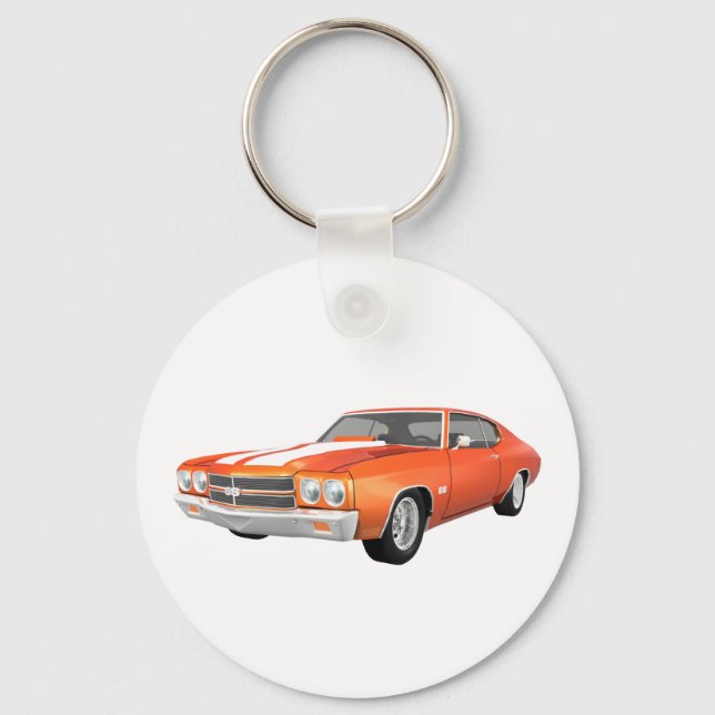 Llavero Chevelle SS de 1970: Naranja finalizada: (Anverso)