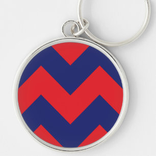 Llavero Chevron Azul marino y rojo Cualquier tipo/tama