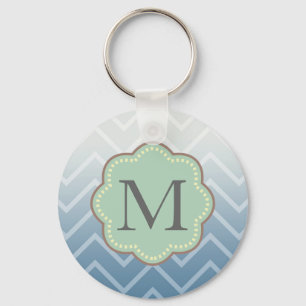Llavero Chevron blanco azul cielo