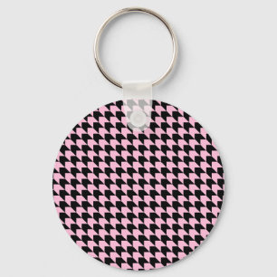 Llavero Chevron Checks rosa y negro