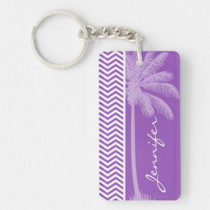 Llavero Chevron Lilac Profundo; Palm De Verano