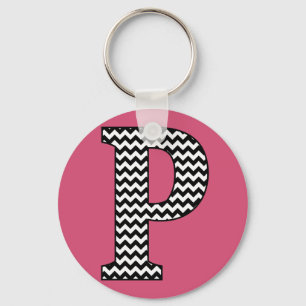 Llavero Chevron P Monograma Keychain Básico