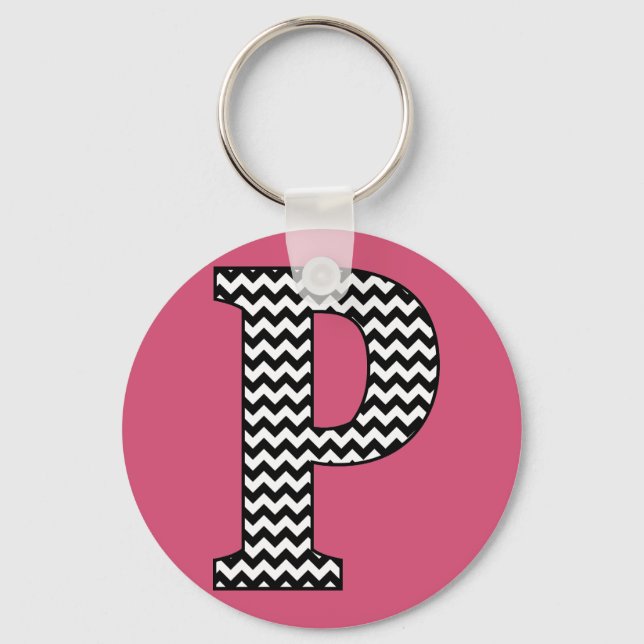 Llavero Chevron P Monograma Keychain Básico (Anverso)