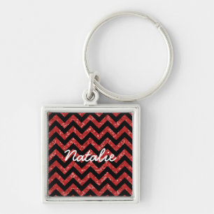 Llavero Chevron Purpurina Look Premium Keychain