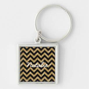 Llavero Chevron Purpurina Look Premium Keychain