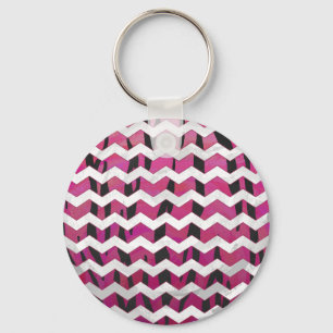 Llavero Chevron Tiger Hot Pink and Black Print