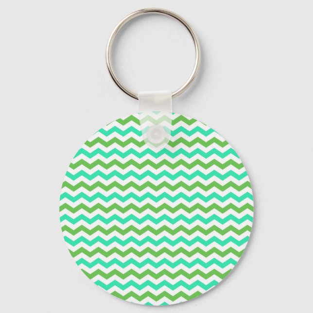 Llavero Chevron verde moderno y moderno (Anverso)