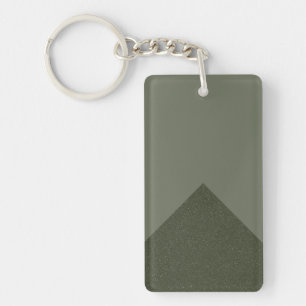 Llavero Chevron Verde Musgo Moderno – Personalizab