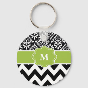 Llavero Chevron verde negro personalizado