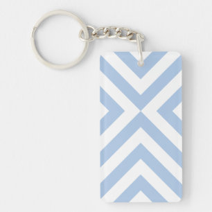 Llavero Chevrons azul claro y blanco