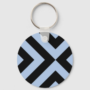 Llavero Chevrons azul claro y negro