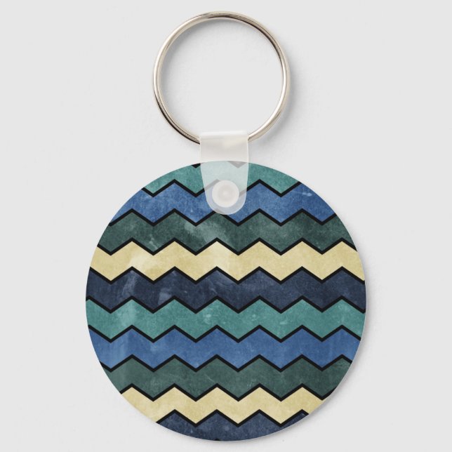 Llavero Chevrons modernos Manly Blue (Anverso)