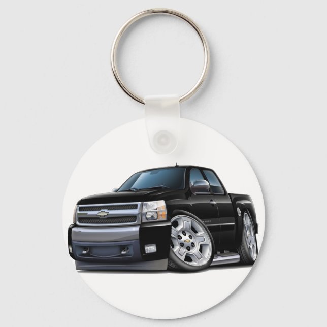 Llavero Chevy Silverado Black Extended Cab (Anverso)