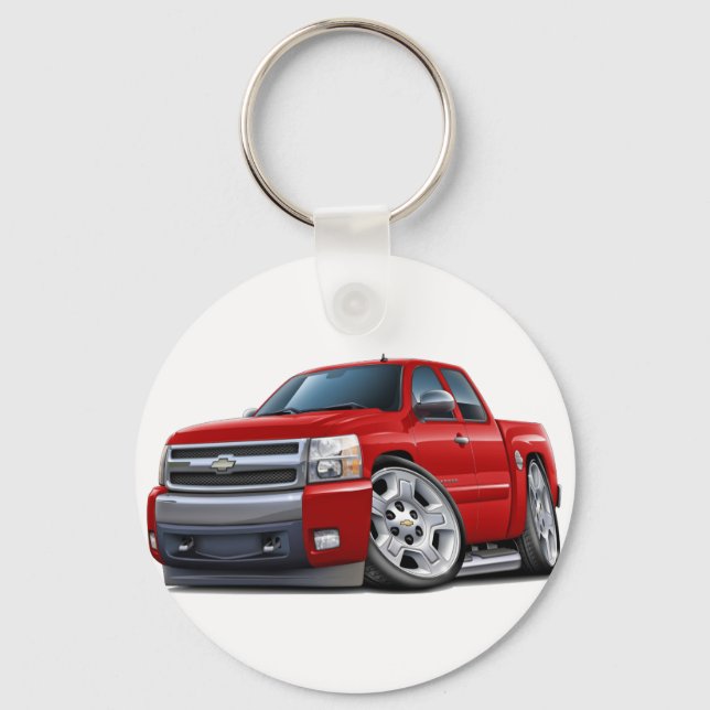 Llavero Chevy Silverado Red Extended Cab (Anverso)