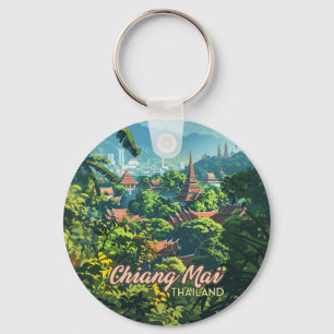 Llavero Chiang Mai Tailandia Templos de Asia Montañas Vint