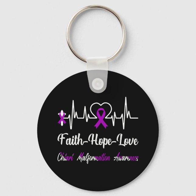 Llavero Chiari Malformation Awareness Hearbeat Christian (Anverso)