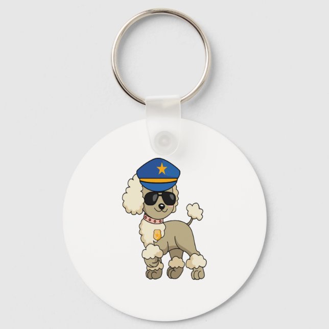 Llavero Chibi Anime Policía Poodle Dog (Anverso)