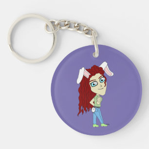 Llavero Chibi Bunnygirl dando un pulgar hacia arriba