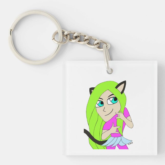 Llavero chibi catgirl (Frente)