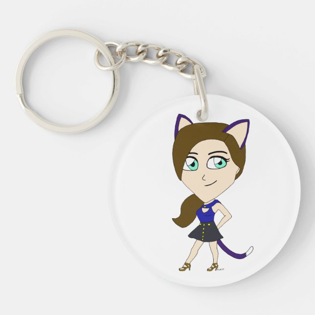 Llavero chibi catgirl (Frente)
