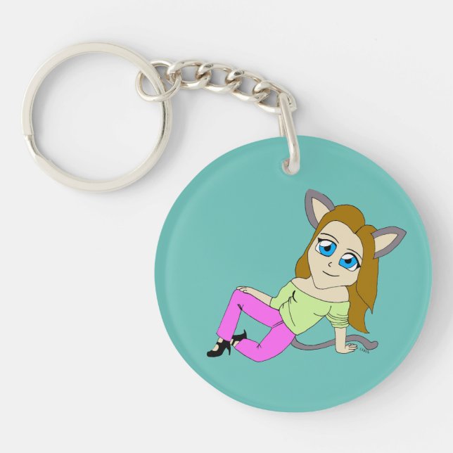 Llavero chibi catgirl (Frente)