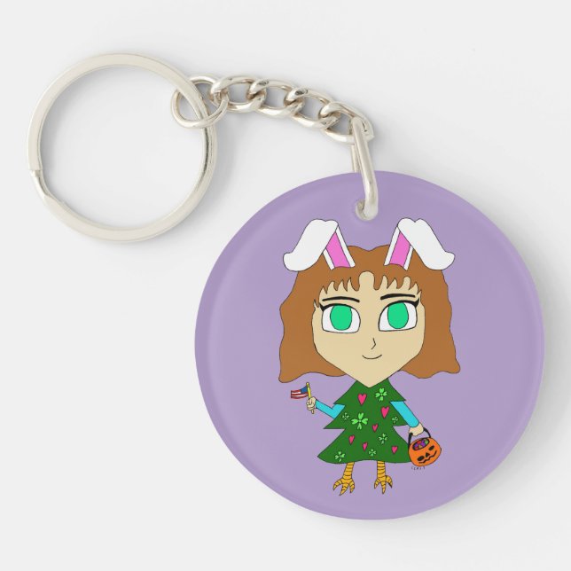 Llavero Chibi de Vacaciones Múltiples (Frente)